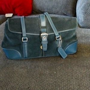 Coach Blue Suede Handbag Tote